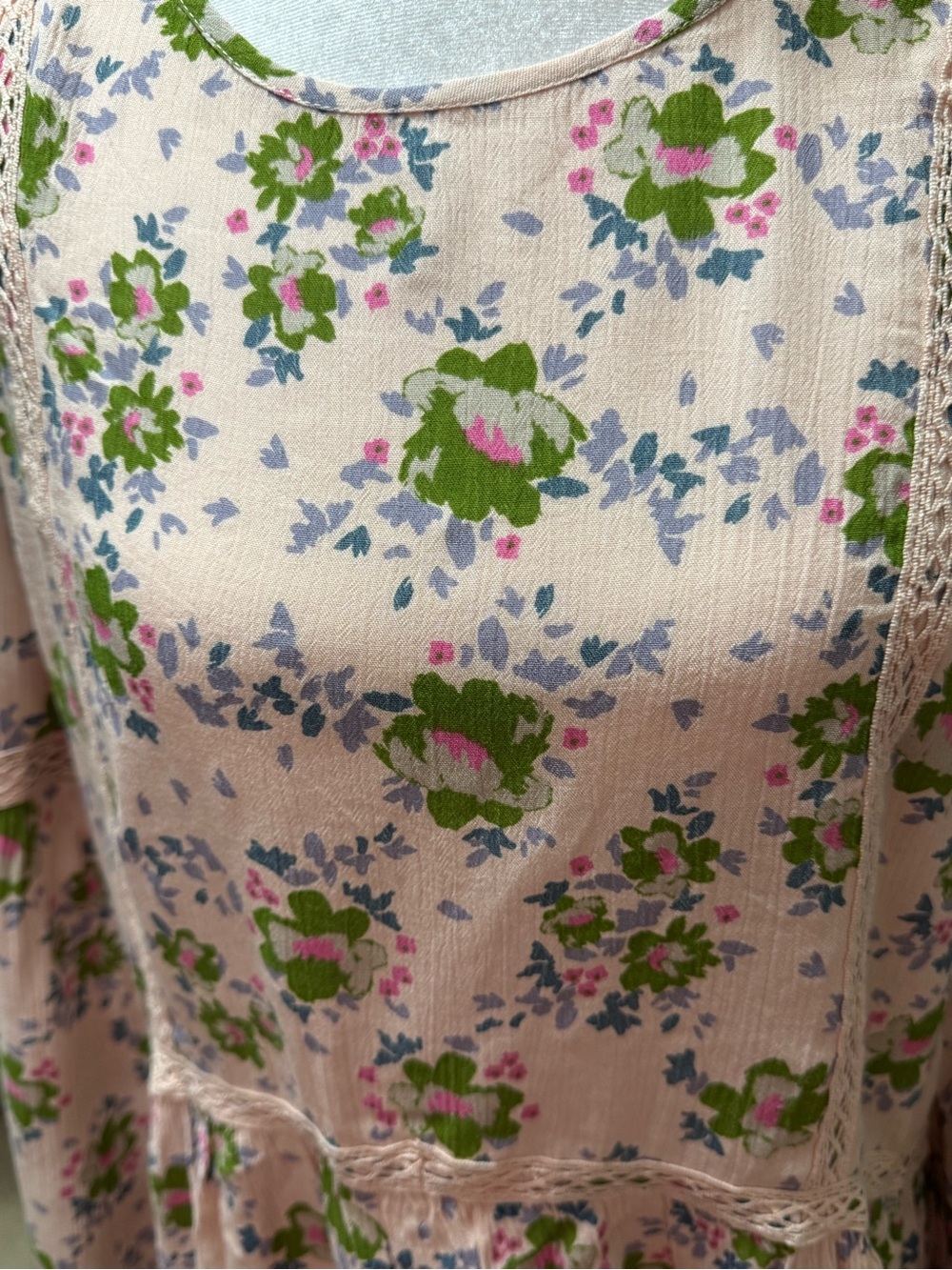 Matilda Jane Blush Pink Floral Long-Sleeve Peplum Dress size Small - Picture 4 of 7